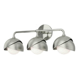 Hubbardton Forge 2022 Sterling Sterling Opal Glass (GG) Brooklyn 3-Light Double Shade Bath Sconce