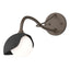 Hubbardton Forge 2022 Bronze Black Opal Glass (GG) Brooklyn 1-Light Single Shade Long-Arm Sconce