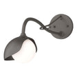 Hubbardton Forge 2022 Dark Smoke Oil Rubbed Bronze Opal Glass (GG) Brooklyn 1-Light Single Shade Long-Arm Sconce