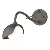 Hubbardton Forge 2022 Dark Smoke Oil Rubbed Bronze Opal Glass (GG) Brooklyn 1-Light Single Shade Long-Arm Sconce