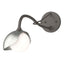 Hubbardton Forge 2022 Dark Smoke Sterling Opal Glass (GG) Brooklyn 1-Light Single Shade Long-Arm Sconce