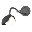 Hubbardton Forge 2022 Black Black Opal Glass (GG) Brooklyn 1-Light Single Shade Long-Arm Sconce