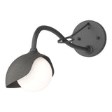 Hubbardton Forge 2022 Black Natural Iron Opal Glass (GG) Brooklyn 1-Light Single Shade Long-Arm Sconce