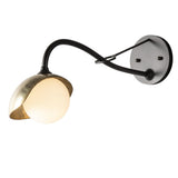 Hubbardton Forge 2022 Black Modern Brass Opal Glass (GG) Brooklyn 1-Light Single Shade Long-Arm Sconce