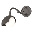 Hubbardton Forge 2022 Oil Rubbed Bronze Dark Smoke Opal Glass (GG) Brooklyn 1-Light Single Shade Long-Arm Sconce