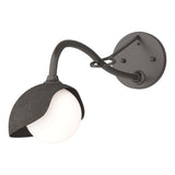 Hubbardton Forge 2022 Oil Rubbed Bronze Dark Smoke Opal Glass (GG) Brooklyn 1-Light Single Shade Long-Arm Sconce