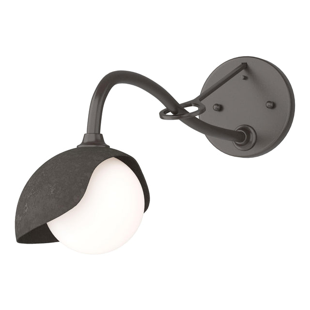 Hubbardton Forge 2022 Oil Rubbed Bronze Dark Smoke Opal Glass (GG) Brooklyn 1-Light Single Shade Long-Arm Sconce