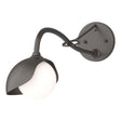 Hubbardton Forge 2022 Oil Rubbed Bronze Oil Rubbed Bronze Opal Glass (GG) Brooklyn 1-Light Single Shade Long-Arm Sconce