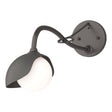 Hubbardton Forge 2022 Oil Rubbed Bronze Natural Iron Opal Glass (GG) Brooklyn 1-Light Single Shade Long-Arm Sconce