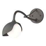 Hubbardton Forge 2022 Oil Rubbed Bronze Natural Iron Opal Glass (GG) Brooklyn 1-Light Single Shade Long-Arm Sconce