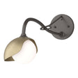 Hubbardton Forge 2022 Oil Rubbed Bronze Soft Gold Opal Glass (GG) Brooklyn 1-Light Single Shade Long-Arm Sconce
