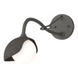 Hubbardton Forge 2022 Natural Iron Dark Smoke Opal Glass (GG) Brooklyn 1-Light Single Shade Long-Arm Sconce