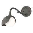 Hubbardton Forge 2022 Natural Iron Natural Iron Opal Glass (GG) Brooklyn 1-Light Single Shade Long-Arm Sconce