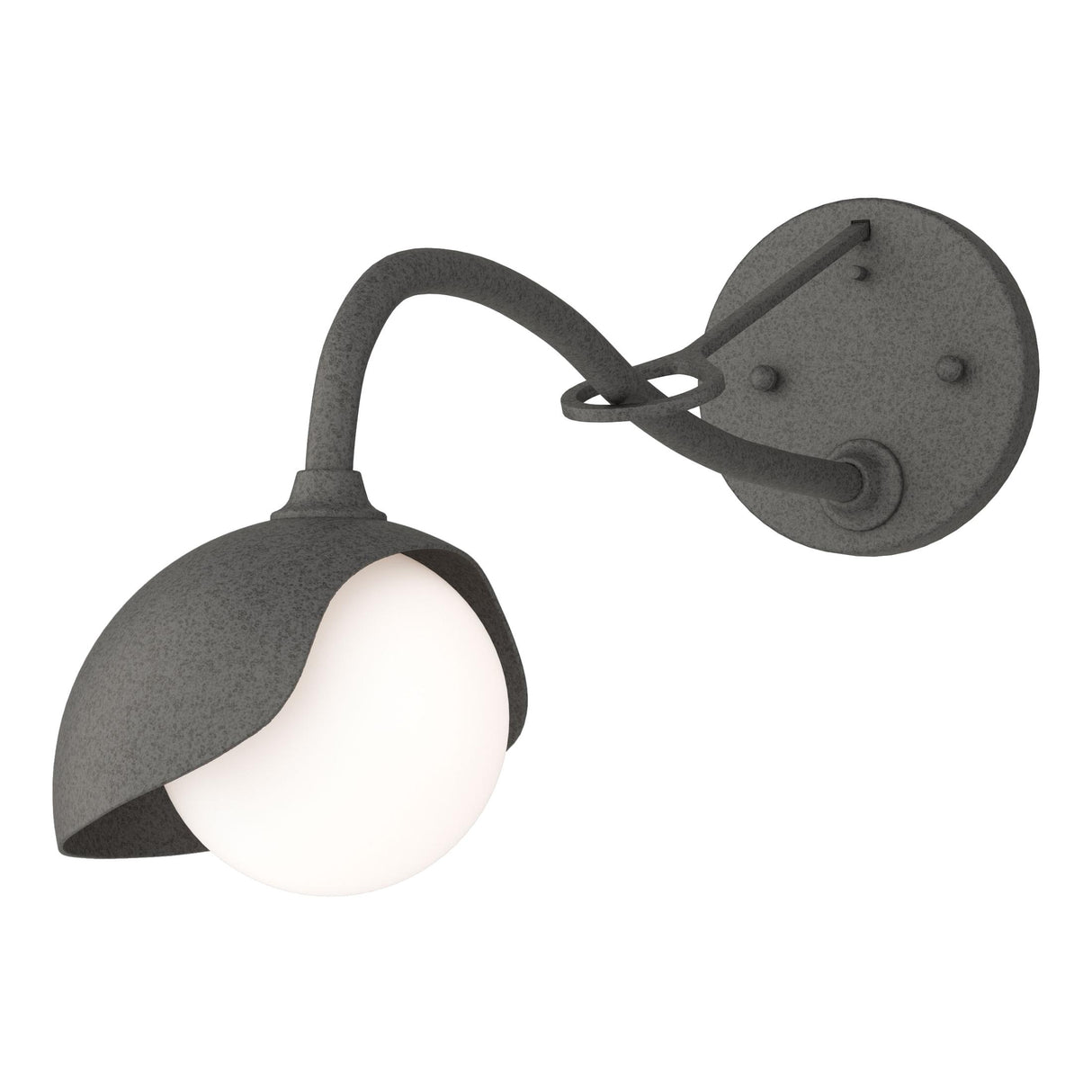 Hubbardton Forge 2022 Natural Iron Natural Iron Opal Glass (GG) Brooklyn 1-Light Single Shade Long-Arm Sconce