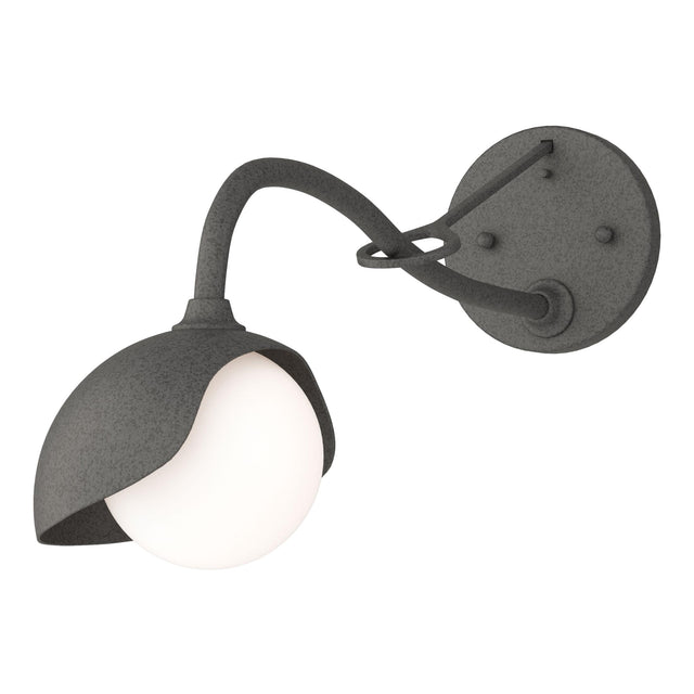 Hubbardton Forge 2022 Natural Iron Natural Iron Opal Glass (GG) Brooklyn 1-Light Single Shade Long-Arm Sconce