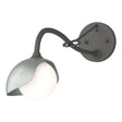 Hubbardton Forge 2022 Natural Iron Vintage Platinum Opal Glass (GG) Brooklyn 1-Light Single Shade Long-Arm Sconce