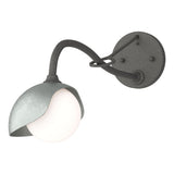 Hubbardton Forge 2022 Natural Iron Vintage Platinum Opal Glass (GG) Brooklyn 1-Light Single Shade Long-Arm Sconce