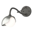 Hubbardton Forge 2022 Natural Iron Sterling Opal Glass (GG) Brooklyn 1-Light Single Shade Long-Arm Sconce