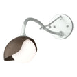 Hubbardton Forge 2022 Vintage Platinum Bronze Opal Glass (GG) Brooklyn 1-Light Single Shade Long-Arm Sconce