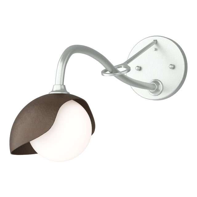 Hubbardton Forge 2022 Vintage Platinum Bronze Opal Glass (GG) Brooklyn 1-Light Single Shade Long-Arm Sconce