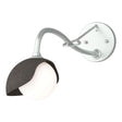 Hubbardton Forge 2022 Vintage Platinum Dark Smoke Opal Glass (GG) Brooklyn 1-Light Single Shade Long-Arm Sconce