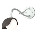 Hubbardton Forge 2022 Vintage Platinum Dark Smoke Opal Glass (GG) Brooklyn 1-Light Single Shade Long-Arm Sconce