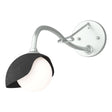 Hubbardton Forge 2022 Vintage Platinum Black Opal Glass (GG) Brooklyn 1-Light Single Shade Long-Arm Sconce