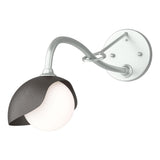 Hubbardton Forge 2022 Vintage Platinum Oil Rubbed Bronze Opal Glass (GG) Brooklyn 1-Light Single Shade Long-Arm Sconce