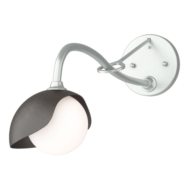 Hubbardton Forge 2022 Vintage Platinum Oil Rubbed Bronze Opal Glass (GG) Brooklyn 1-Light Single Shade Long-Arm Sconce