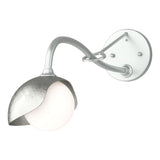 Hubbardton Forge 2022 Vintage Platinum Sterling Opal Glass (GG) Brooklyn 1-Light Single Shade Long-Arm Sconce