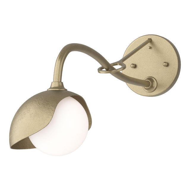 Hubbardton Forge 2022 Soft Gold Soft Gold Opal Glass (GG) Brooklyn 1-Light Single Shade Long-Arm Sconce