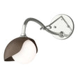 Hubbardton Forge 2022 Sterling Bronze Opal Glass (GG) Brooklyn 1-Light Single Shade Long-Arm Sconce