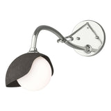 Hubbardton Forge 2022 Sterling Dark Smoke Opal Glass (GG) Brooklyn 1-Light Single Shade Long-Arm Sconce