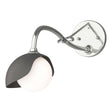 Hubbardton Forge 2022 Sterling Natural Iron Opal Glass (GG) Brooklyn 1-Light Single Shade Long-Arm Sconce