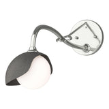 Hubbardton Forge 2022 Sterling Natural Iron Opal Glass (GG) Brooklyn 1-Light Single Shade Long-Arm Sconce