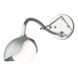 Hubbardton Forge 2022 Sterling Vintage Platinum Opal Glass (GG) Brooklyn 1-Light Single Shade Long-Arm Sconce