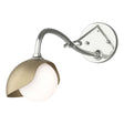 Hubbardton Forge 2022 Sterling Soft Gold Opal Glass (GG) Brooklyn 1-Light Single Shade Long-Arm Sconce