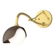 Hubbardton Forge 2022 Modern Brass Bronze Opal Glass (GG) Brooklyn 1-Light Single Shade Long-Arm Sconce
