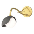 Hubbardton Forge 2022 Modern Brass Natural Iron Opal Glass (GG) Brooklyn 1-Light Single Shade Long-Arm Sconce