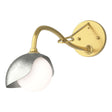 Hubbardton Forge 2022 Modern Brass Sterling Opal Glass (GG) Brooklyn 1-Light Single Shade Long-Arm Sconce
