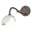 Hubbardton Forge 2022 Bronze White Opal Glass (GG) Brooklyn 1-Light Single Shade Long-Arm Sconce