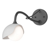 Hubbardton Forge 2022 Black White Opal Glass (GG) Brooklyn 1-Light Single Shade Long-Arm Sconce