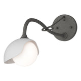 Hubbardton Forge 2022 Natural Iron White Opal Glass (GG) Brooklyn 1-Light Single Shade Long-Arm Sconce