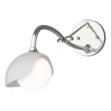 Hubbardton Forge 2022 Sterling White Opal Glass (GG) Brooklyn 1-Light Single Shade Long-Arm Sconce