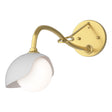 Hubbardton Forge 2022 Modern Brass White Opal Glass (GG) Brooklyn 1-Light Single Shade Long-Arm Sconce
