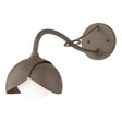 Hubbardton Forge 2022 Bronze Bronze Opal Glass (GG) Brooklyn 1-Light Double Shade Long-Arm Sconce