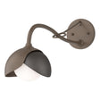 Hubbardton Forge 2022 Bronze Oil Rubbed Bronze Opal Glass (GG) Brooklyn 1-Light Double Shade Long-Arm Sconce