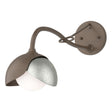 Hubbardton Forge 2022 Bronze Sterling Opal Glass (GG) Brooklyn 1-Light Double Shade Long-Arm Sconce