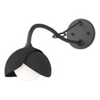 Hubbardton Forge 2022 Black Black Opal Glass (GG) Brooklyn 1-Light Double Shade Long-Arm Sconce