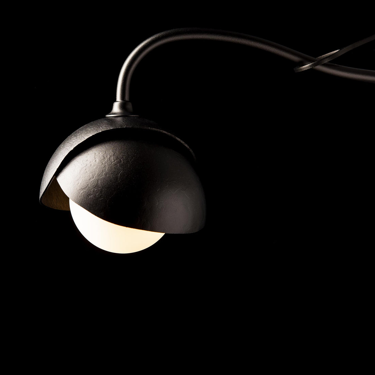 Hubbardton Forge 2022 Oil Rubbed Bronze Oil Rubbed Bronze Opal Glass (GG) Brooklyn 1-Light Double Shade Long-Arm Sconce